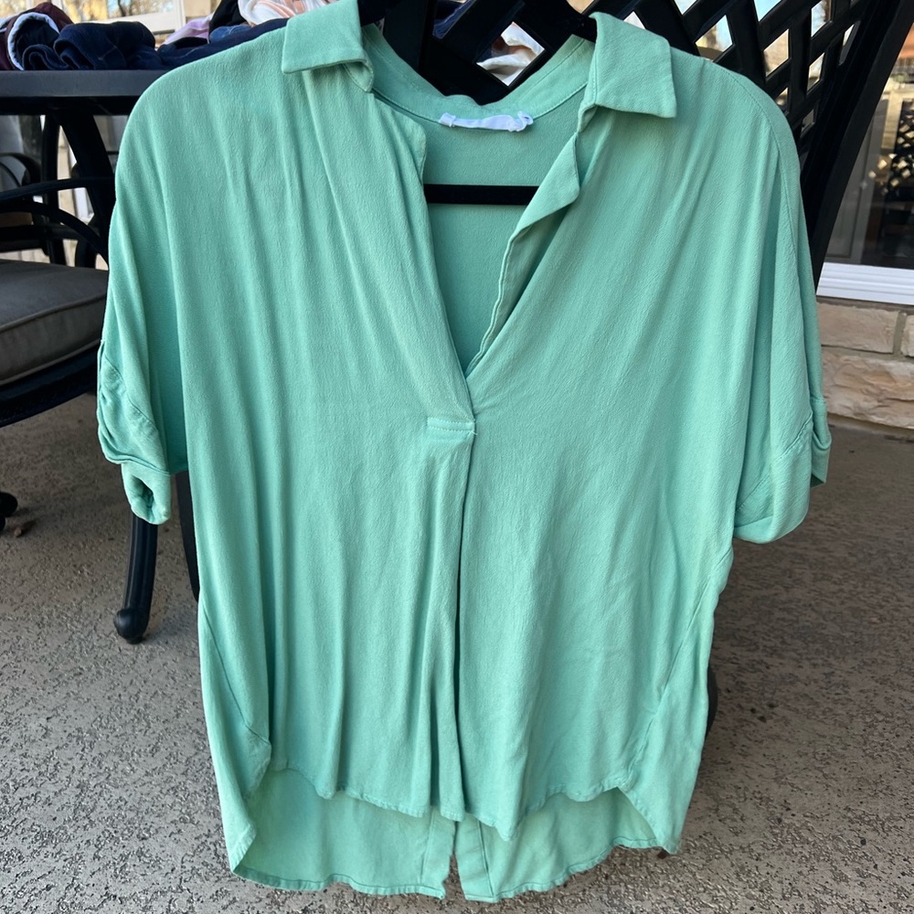 Green All in Favor Collared Blouse from Nordstrom